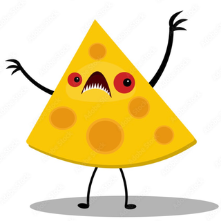 profile picture showing a cartoon cheese with arms, legs and a face of sorts
