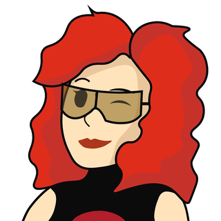 profile picture showing a stylized cyberpunk lady with red hair - original art by Mary & Feinobi